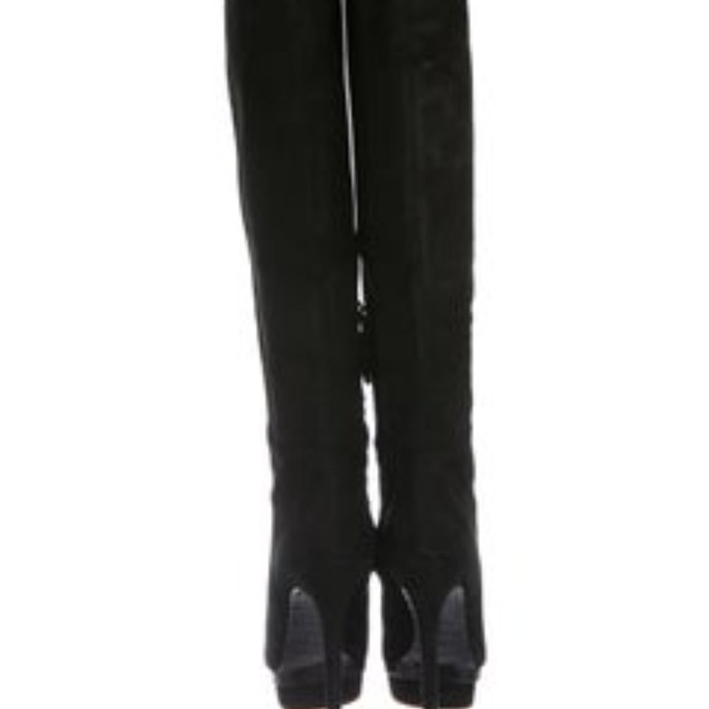 BRIAN ATWOOD Suede Platform Knee-High Boots Size: 8 - Picture 4 of 9